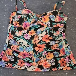 Catalina tropical tankini swim top size medium